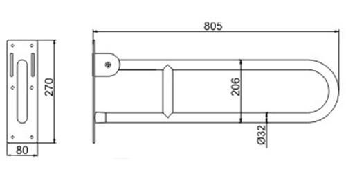 Bathroom Accessories Stainless Steel Safety Handrail Grab Bar