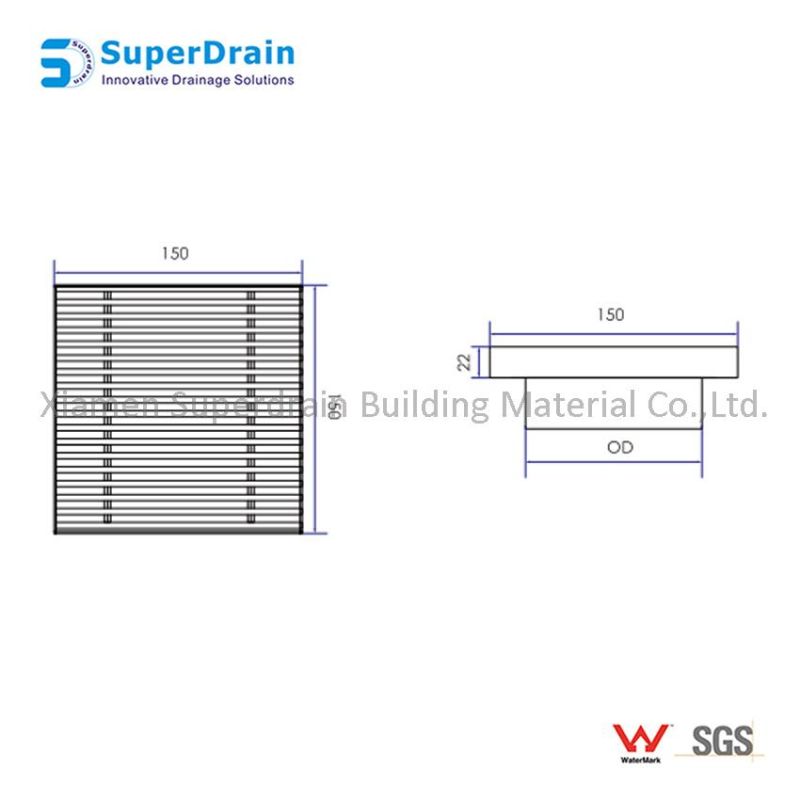 Durable SUS304 Brushed Golden Wedge Wire Grate Drainer