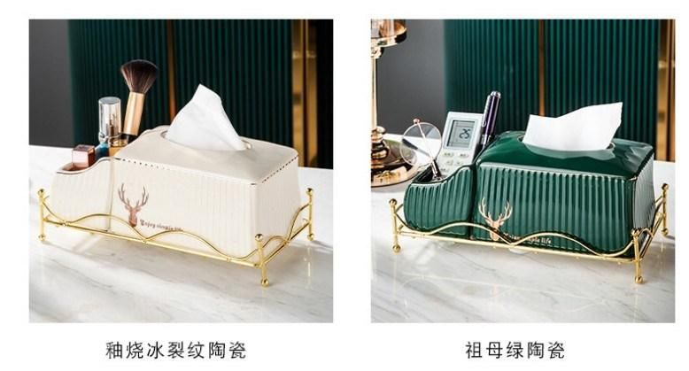 High Quality Storage Box Home Crafts Hotel Special Tissue Box Noble and Elegant Ceramic Tissue Boxcosmetic Box