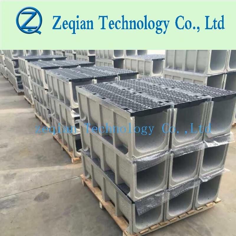 En1433 C250 Loading Polymer Concrete Trench Drain with Metal Cover