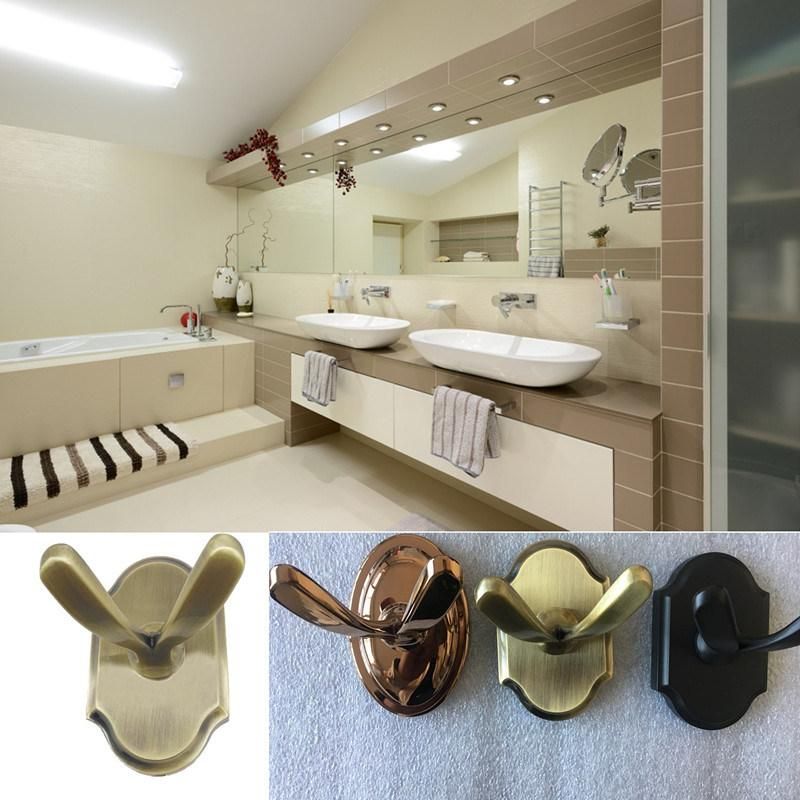 V Shape Wall Mount Zinc Alloy Towel Hat Cloth Hanger Hook Bathroom Accessories Robe Hook