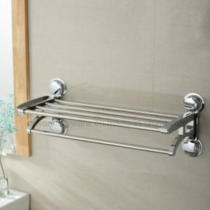 Chromed Plated Suction Cup Wall Bracket Towel Shelf with Heavy Duty