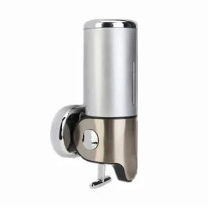 Silver 500ml Stainless Steel+ABS Plastic Wall-Mountained Liquid Soap Dispenser