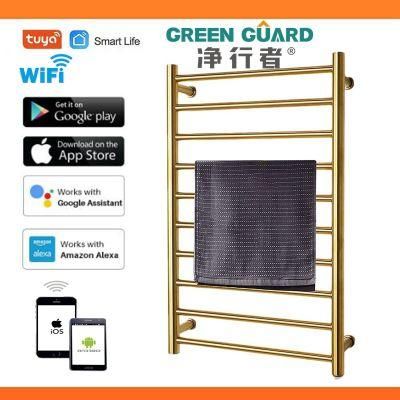 High End Towel Heater WiFi Remote Control Towel Racks Golden Polish Surface Heating Racks