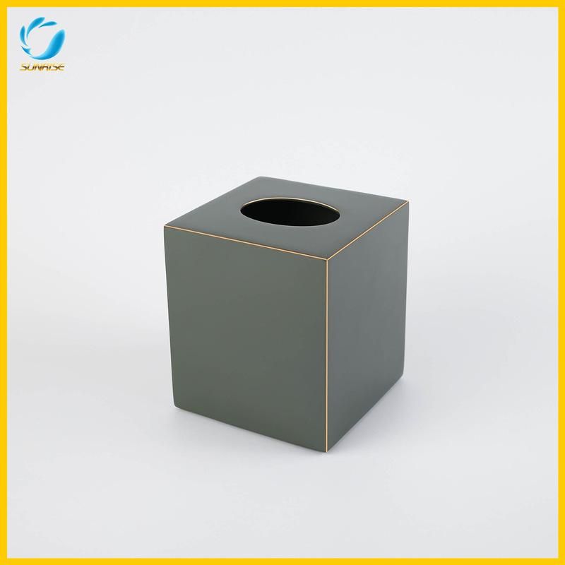 Hotel Glossy Grey Resin Tissue Box Tissue Dispenser