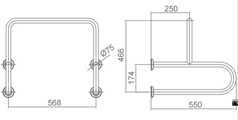 Big Sale Stainless Steel Satin Finished Safety Grab Bar