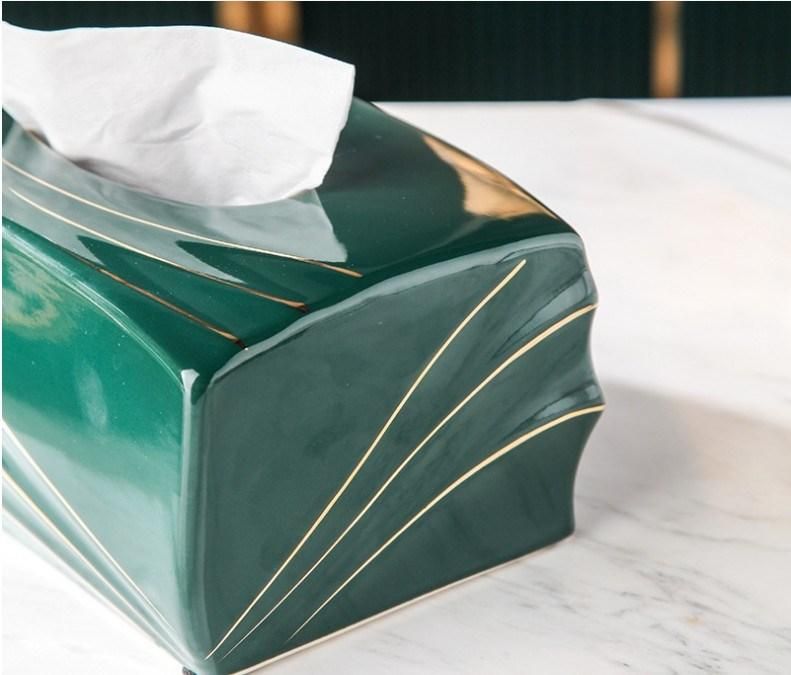 American Ceramic Tissue Box Noble and Elegant Ceramic Tissue Box High Quality Storage Box