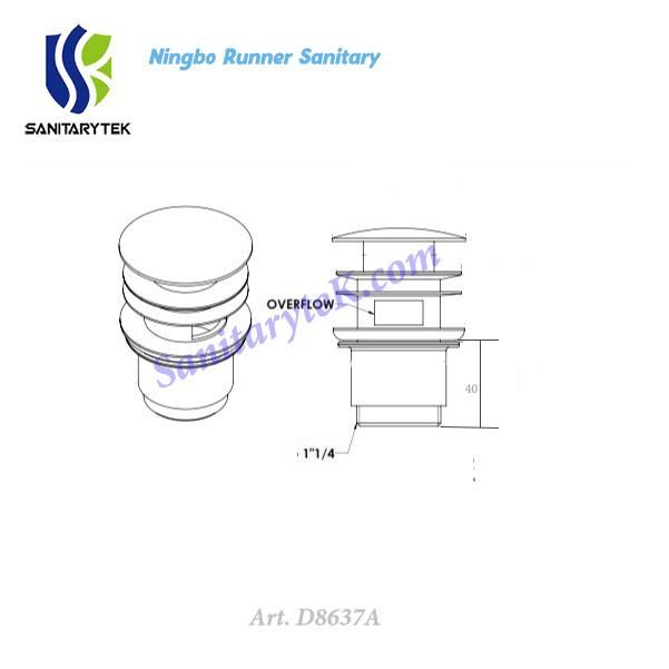 Brass Pop up Waste Drain for Wash Basin with Overflow (D8737A)