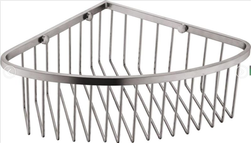 Bathroom Accessories Stainless Steel 304 Corner Basket, Bathroom Basket Polished