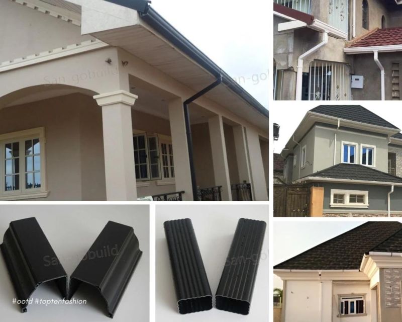 Africa Hot-Sale UV Resistant Colorful Plastic K-Style Square Double Walls Water Collectors 5.2inch Roof Drainage System PVC Rain Gutter for House