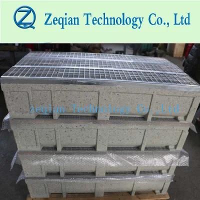 High Strength Polymer Concrete Trench Drain with Metal Grating Cover