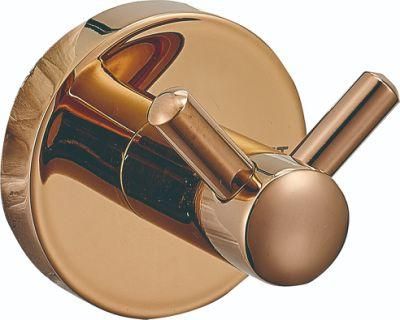 Bathroom Accessories Rose Gold Plating Hotel Toilet Double Robe Hooks