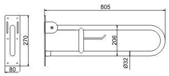 Bnh-9035A Stainless Steel U Shaped Grab Bar Safety Handrail with Paper Holder