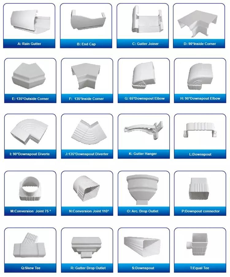 Plastic Building Materials PVC Rain Gutter Water Collector System PVC Pipe Fitting