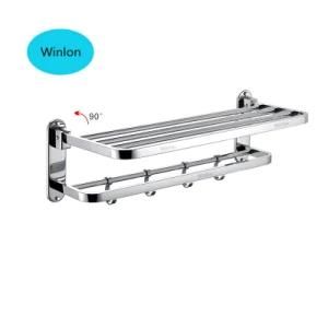 Quality 304 Stainless Steel Folding Towel Rack Bathroom Towel Shelf