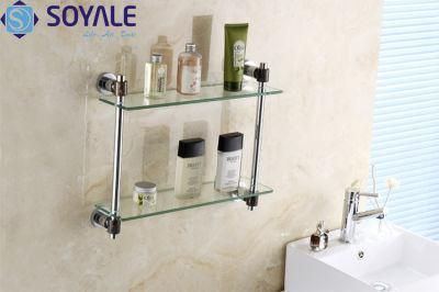 Brass Double Glass Shelf with Chrome Plated (SY-2791D)