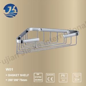 Rust Free Bathroom Set Stainless Steel Wall Basket Shelf (W01)
