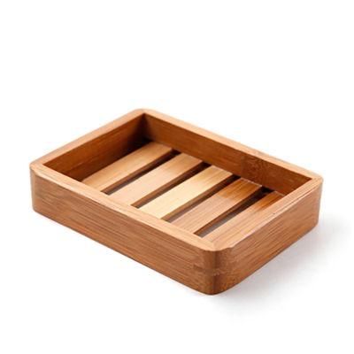 Manual Wooden Soap Tray Holder Bathroom Soap Dish Bamboo Soap Rack