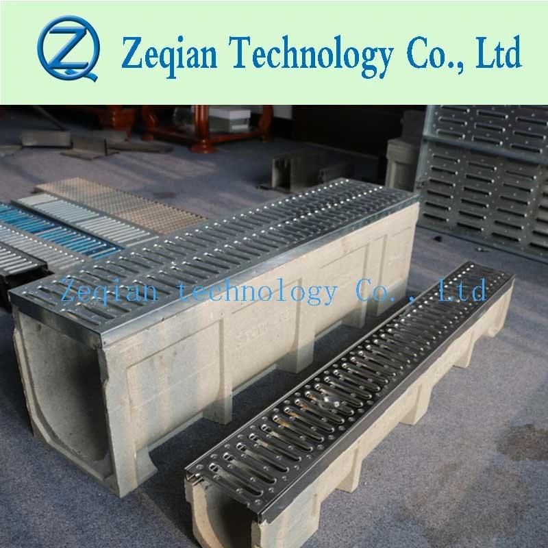 Stamping Galvanze Cover Galvanize Steel Edge Polymer Concrete Trench Drain