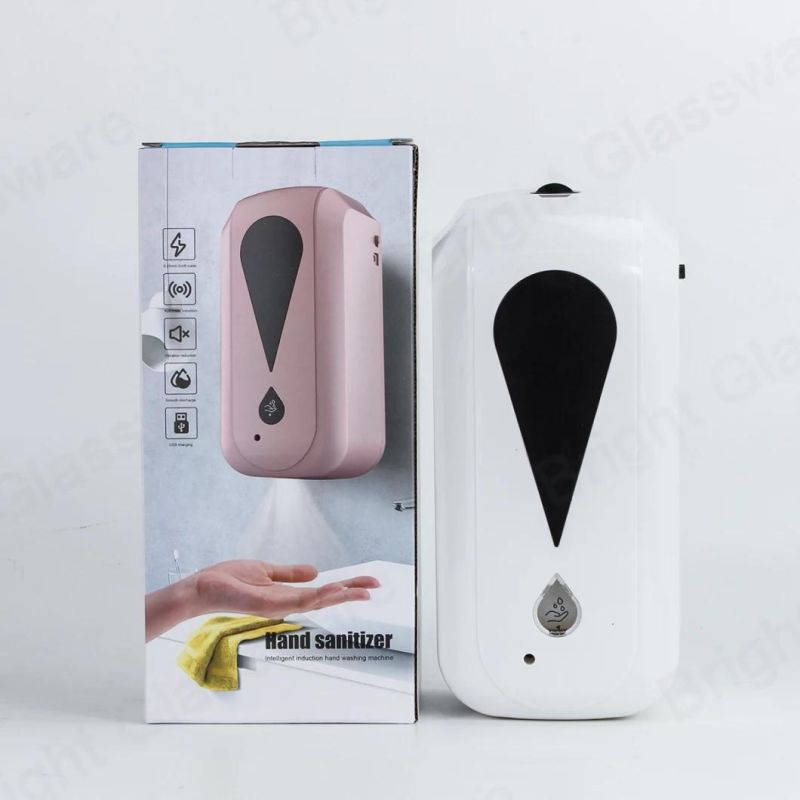 White Pink Plastic Hand Sanitizer Dispenser, Kitchen Electric Soap Dispenser