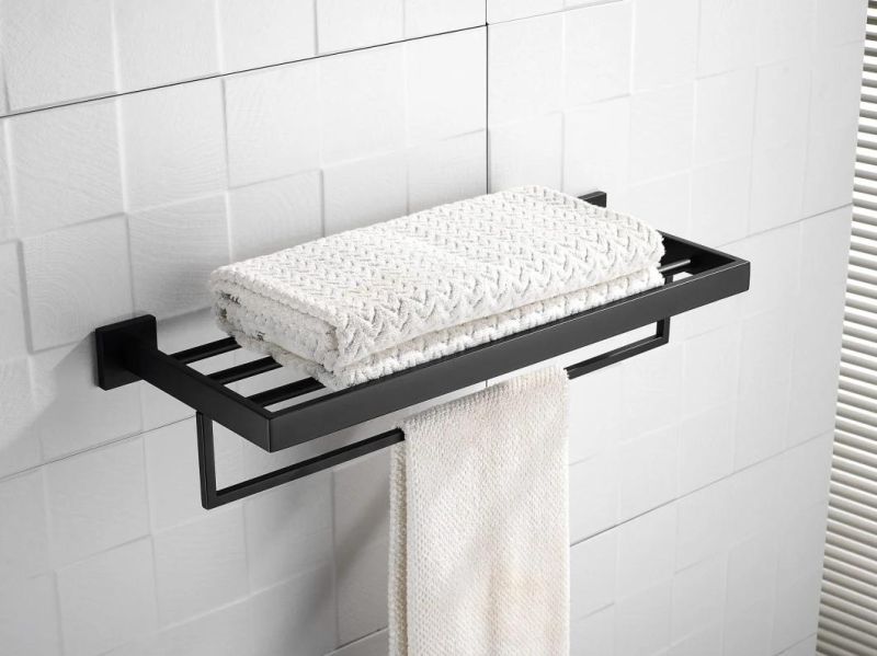 Bathroom Black Stainless Steel Pendant Single Towel Rack Bathroom Pendant Towel Ring