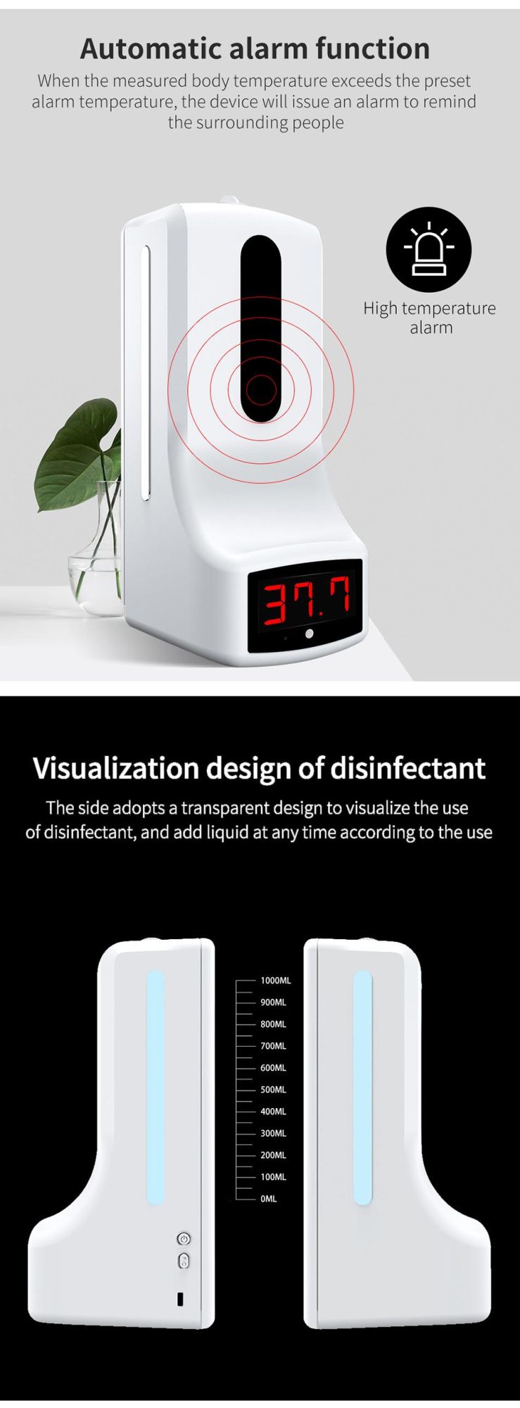 K9 PRO Digital Thermometer Temperature Automatic Hand Sanitizer Soap Dispenser