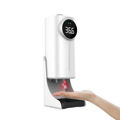 Infrared Disinfectant White Liquid Gel Foam Soap Hotel Public Place Alcohol Spray Automatic Hand Wash Sanitizer Dispenser with Thermometer