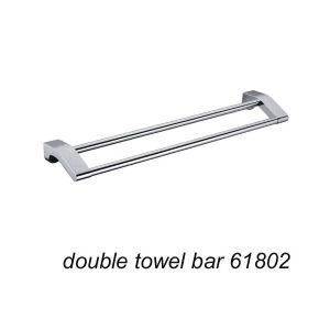 Wall Mounted Zinc Alloy Double Towel Rail Chrome Finish 61802
