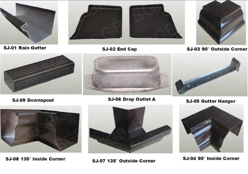 Downspout Manufacturer China Metal Roof Rain Drain Half Pipe Gutter Profiles The Price of Aluminum Guttering