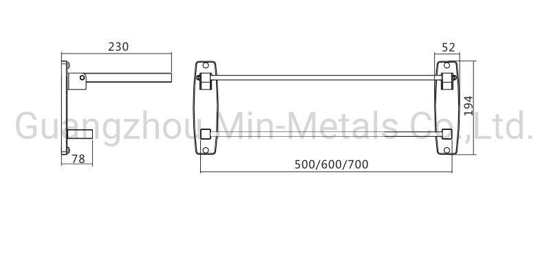 Stainless Steel Double Foldaway Square Roll Towel Rack Mx-Tr08-109A