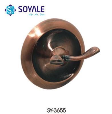 Zinc Alloy Double Towel Hook with Antique Copper Finishing Sy-3655