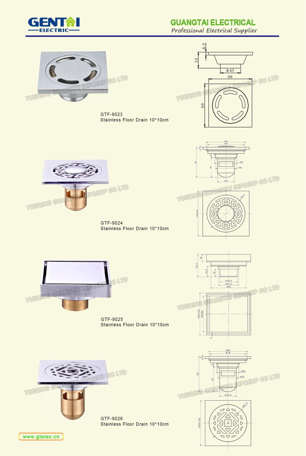 Hot Sale 12*12 Anti-Insect, Anti Hair Bathroom Shower Odor-Resistant Brushed Nickel Finish 304 Stainless Steel Floor Drain