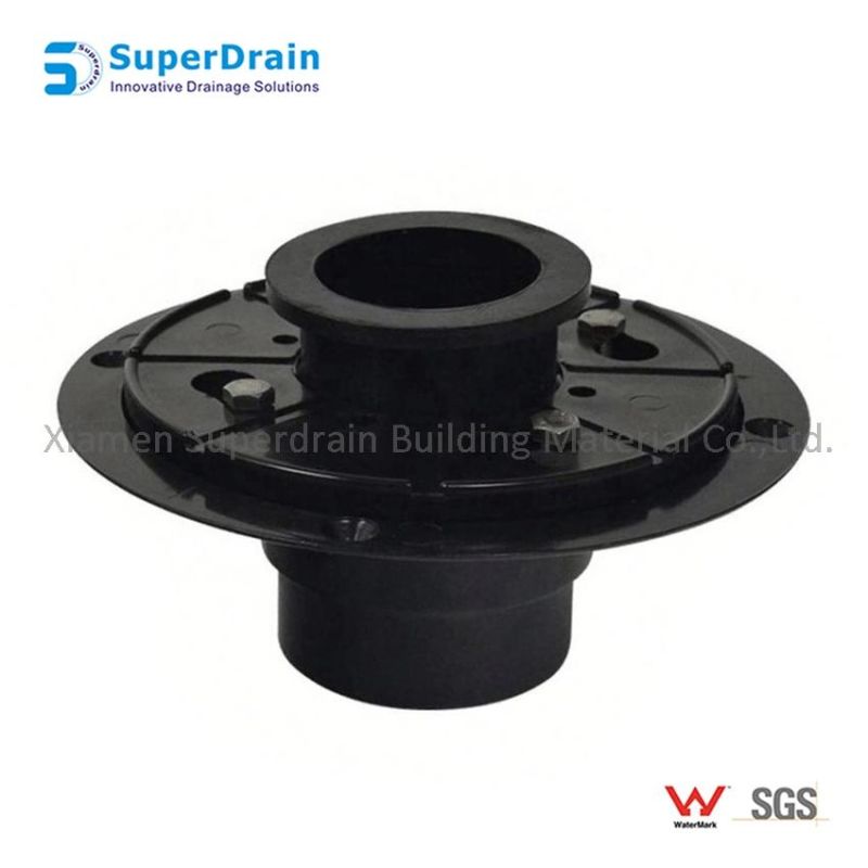 China Supplier ABS Black Shower Drain Vertical Flange Base