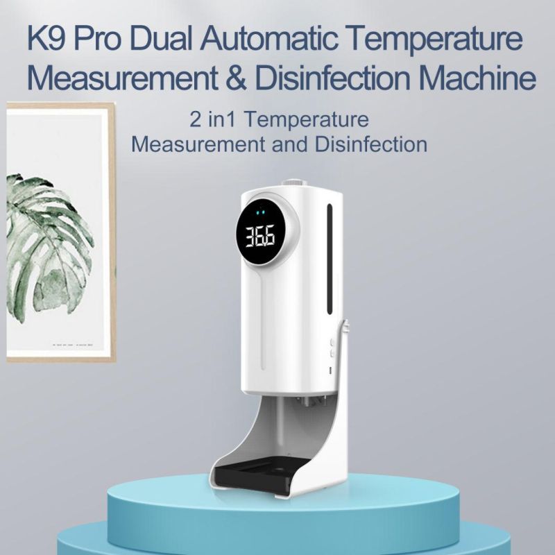 1200ml K9 PRO Dual Thermometer Intelligent Soap Dispenser 2 in 1automatic Alcohol Spray Gel Sensor Temperature