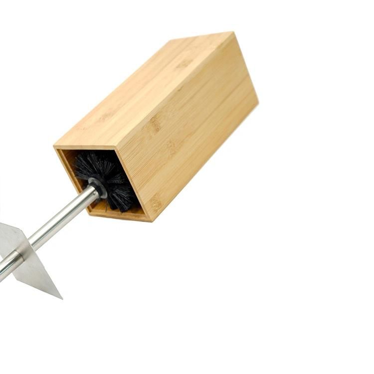 Stainless Steel Bamboo Toliet Brush Holder