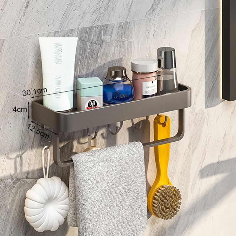 Shower Storage Rack Holder with Towel Hook Shelf