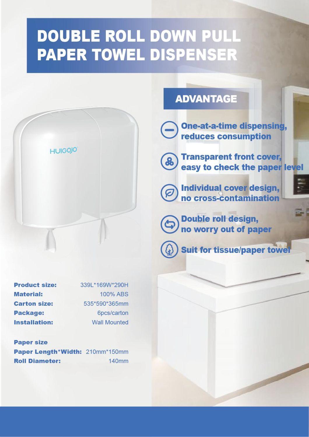 Wall Mounted Double Roll Paper Holder Plastic Paper Towel Dispenser