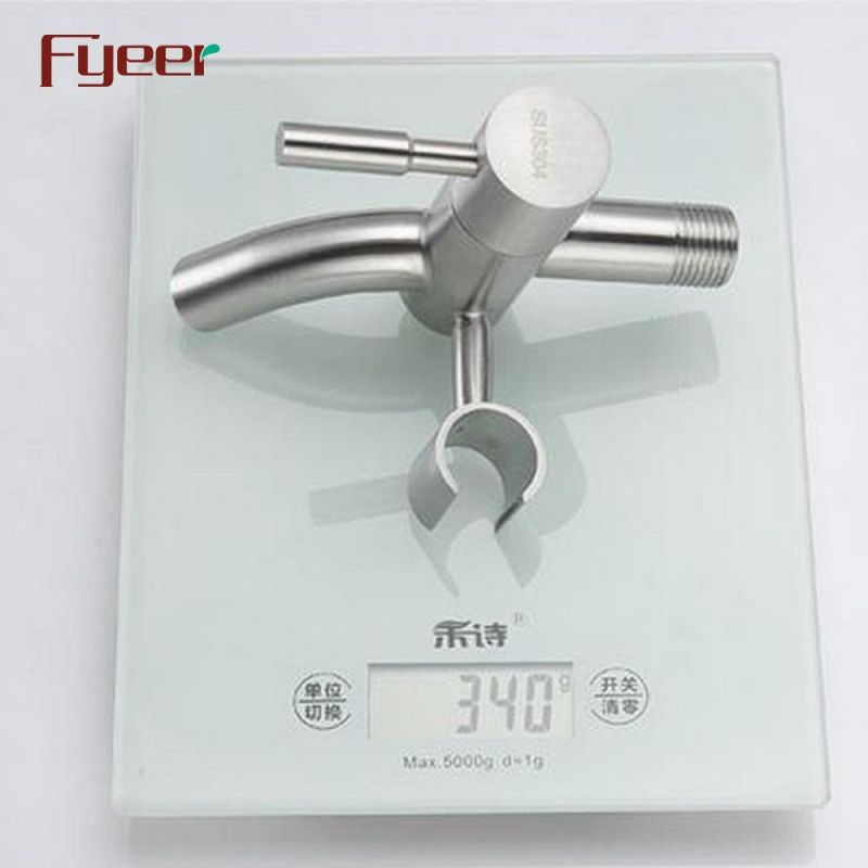 Fyeer 304 Stainless Steel Wall Bib Tap with Shattaf Spray