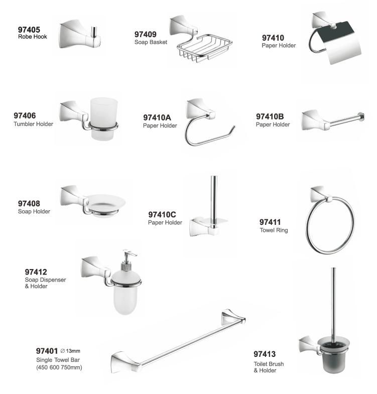 Bathroom Accessory Sets Towel Rack Hair Drier Holder Tissue Holder Cheap Sample Available Chrome Hotel Washroom Toilet Accessories 6 Piece Bathroom Accessories