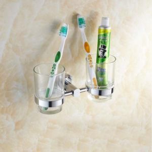Wall Mounted Brass Double Toothbrush Tumbler Holder