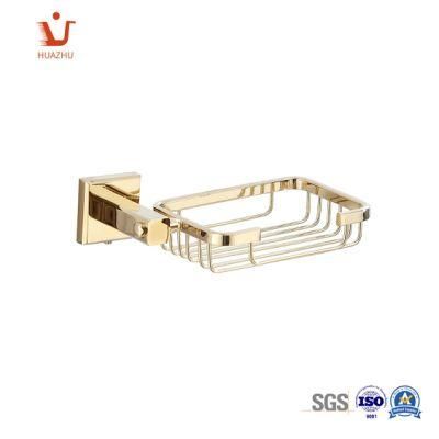 Durable Brass Soap Basket Modern Wall Mounted Single Deck