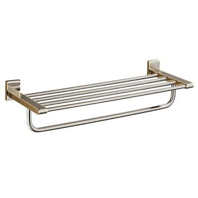 Yundoom OEM 304 Stainless Steel Towel Rack Bathroom Hangers Bathroom Wire-Drawing Pendant Thickened Folding Towel Rack