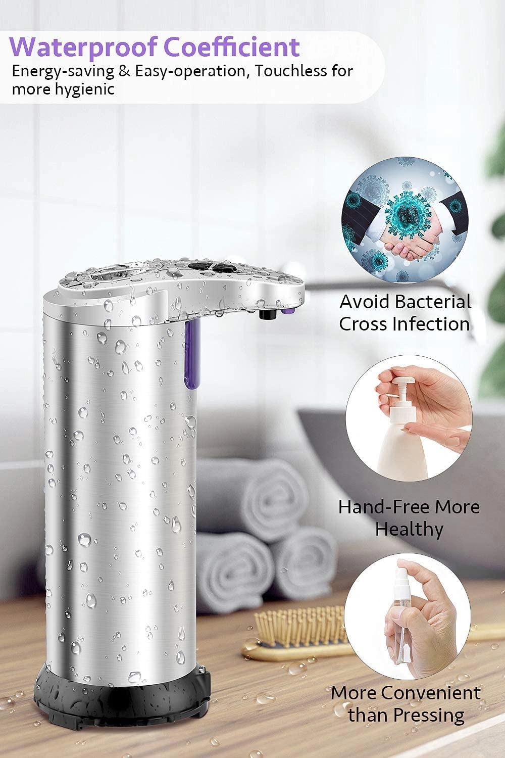 Non Contact Motion Infrared Touch Free Sensor Stainless Steel Hand Sanitizer Liquid Soap Dispenser