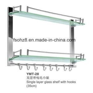 New Design Stainless Steel Bathroom Towel Glass Shelf (YMT-28)