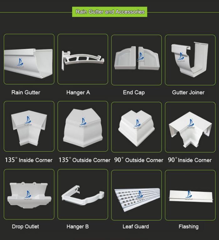 ASA PVC Roofing Material Rain Water Drainage System Roof Gutter and Pipes Price in Kenya Nigeria