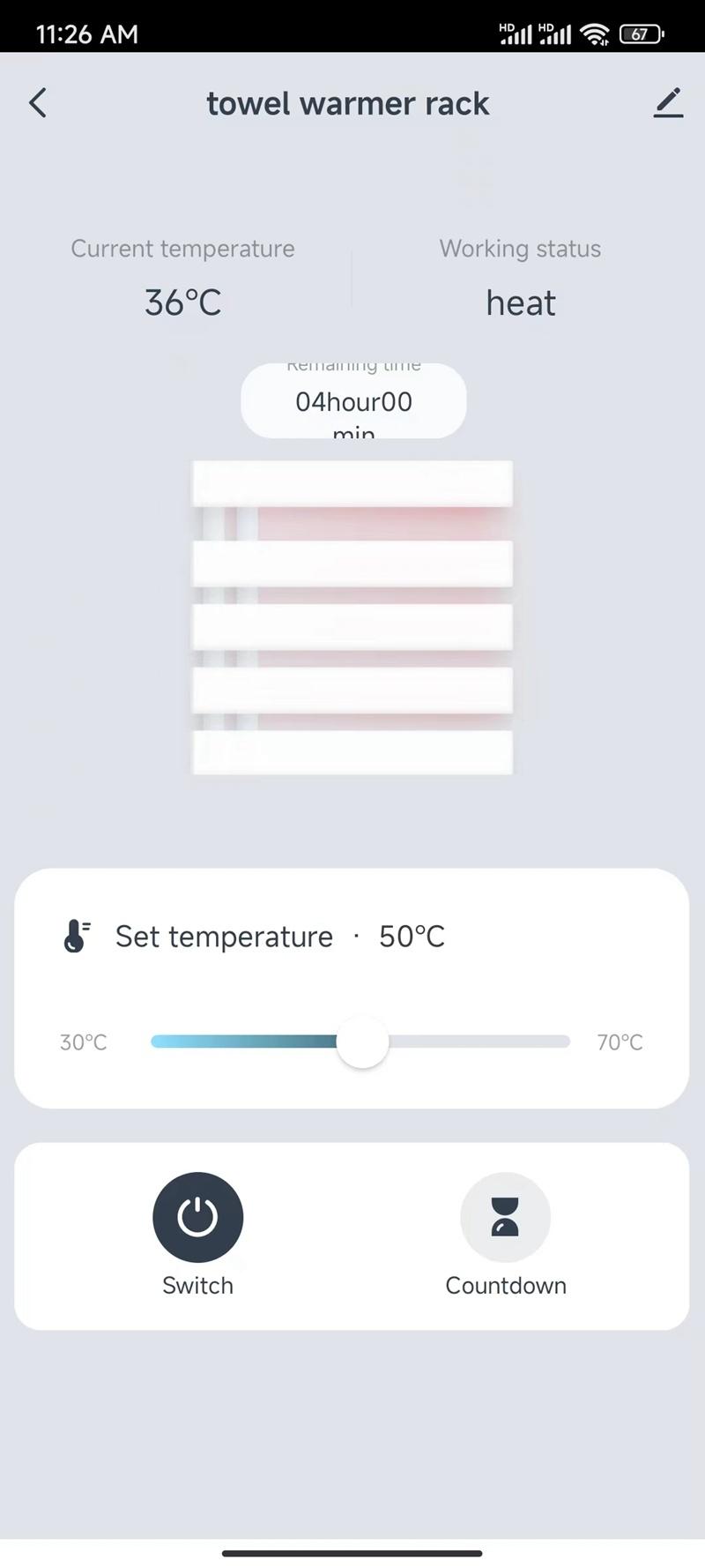 Dehumidity for Bathroom Towel Racks WiFi Control Heating Racks Warmer Rails with Tuya APP Control