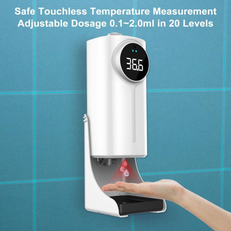 1200ml K9 PRO Dual Thermometer Intelligent Soap Dispenser 2 in 1automatic Alcohol Spray Gel Sensor Temperature