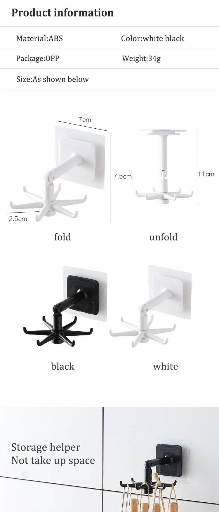 Flip Hook Waterproof Utility Hook Towel 360 Rotating Folding Hooks