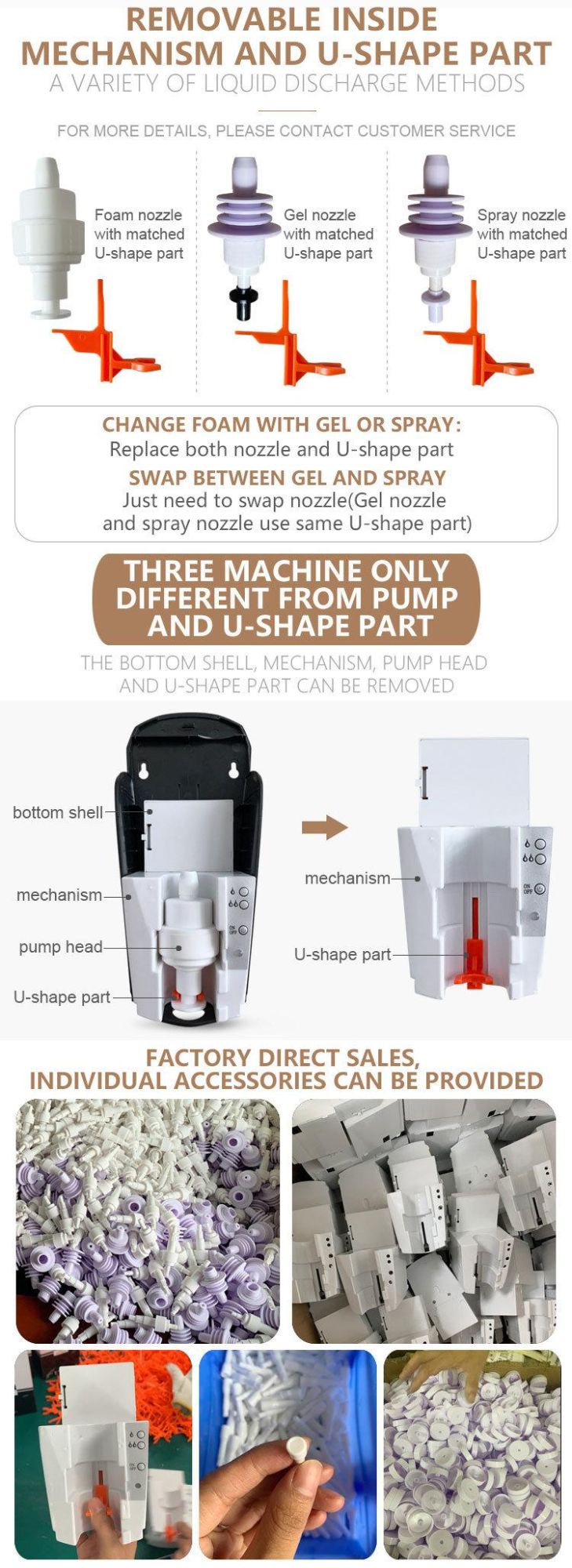 Plastic 1000ml Bathroom Automatic Soap Dispenser