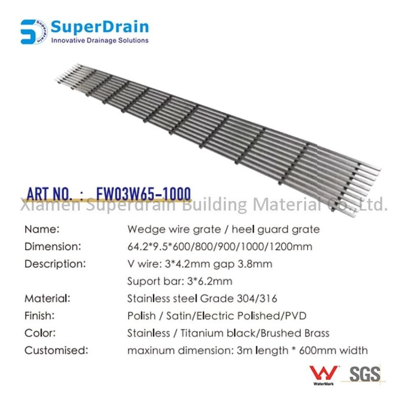 Stainless Steel Sanitary Ware Straight Grate for Pool